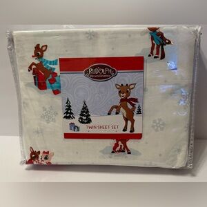 Rudolph The Red Nosed Reindeer Twin Sheet Set - New in Package